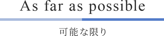 As far as possible 可能な限り